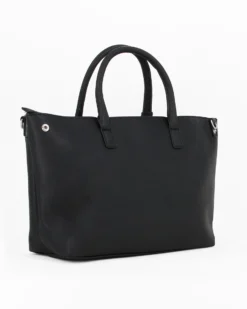 SERGIO TACCHINI - Borsa a mano nera con tasca frontale, tracolla removibile