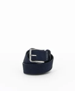 SERGIO TACCHINI - Cinta blu con fodera in VERA PELLE e fibbia senza nichel