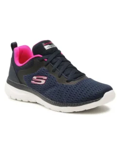 SKECHERS - BOUNTIFUL - QUICK PATH Sneakers blu con soletta memory foam