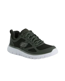 SKECHERS - BURNS - AGOURA - Sneakers verde con tomaia in morbida pelle liscia