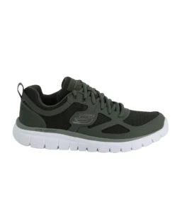 SKECHERS - BURNS - AGOURA - Sneakers verde con tomaia in morbida pelle liscia