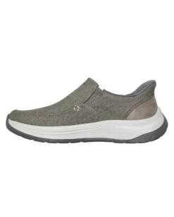 SKECHERS - DECKLAN - GULLIVER - Scarpa taupe da uomo con tomaia in tela e doppio pannello elasticizzato