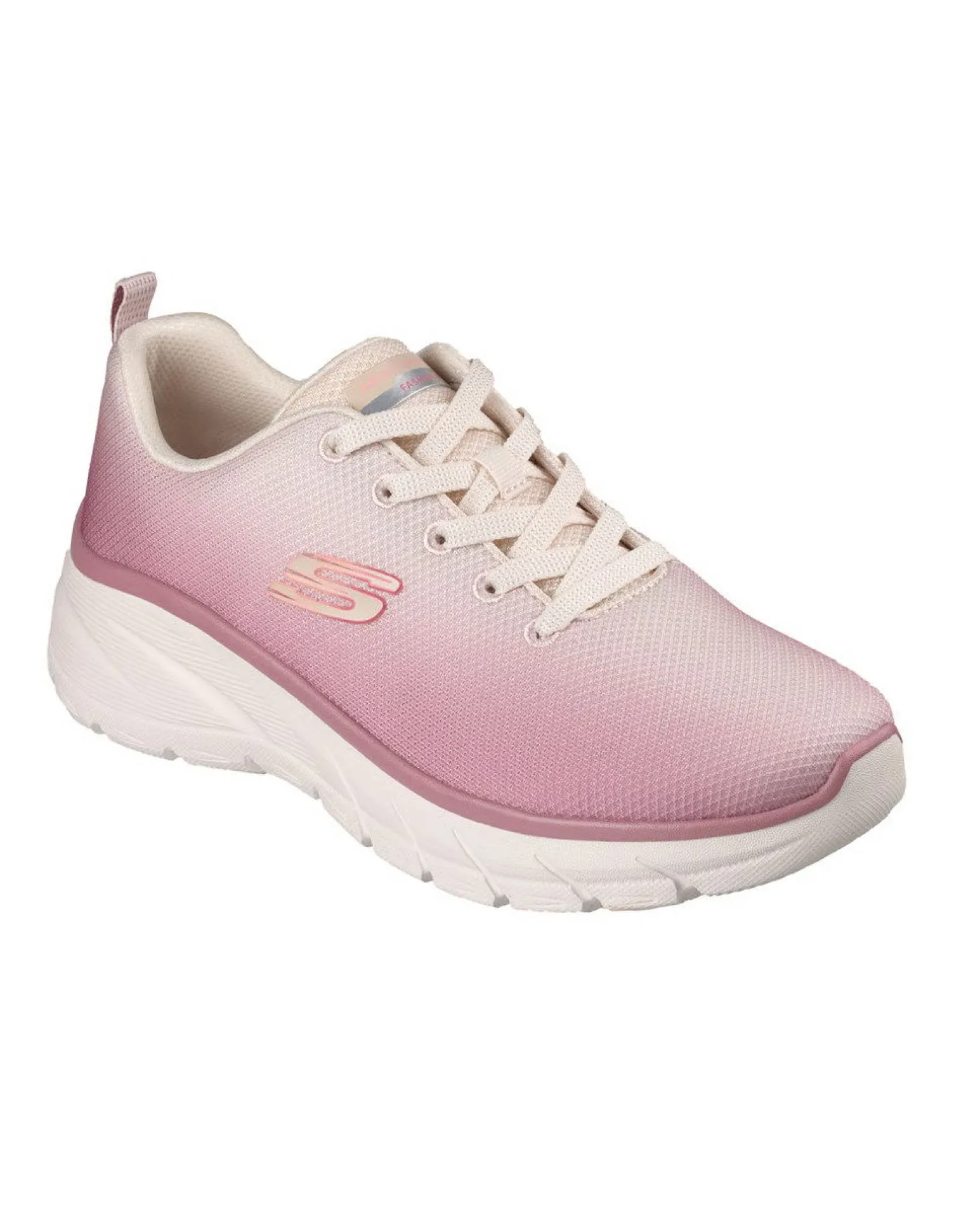 SKECHERS - FASHION FIT 2.0 - Sneakers beige e rosa effetto sfumato