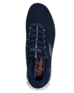 SKECHERS - GLIDE - STEP - NOXUS - Sneakers blu con tomaia in mesh a rombi e lacci rotondi elasticizzati fissi