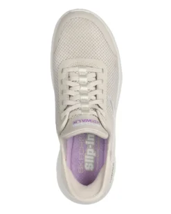 SKECHERS - GO WALK FLEX - GRAND ENTRY - Sneakers avorio con tomaia in mesh