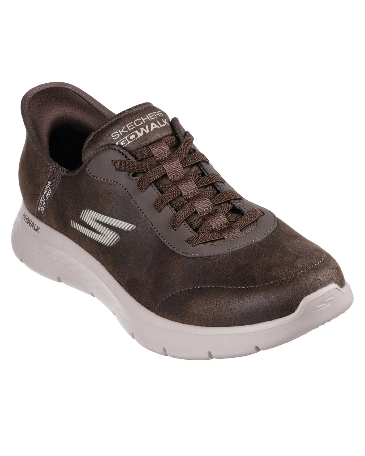 SKECHERS - GO WALK FLEX - SMOOTH MOTION - Sneakers marrone da uomo