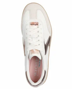 SKECHERS - HOTSHOT - COOL GLOW - Sneakers bianca con dettagli metalizzati rosa