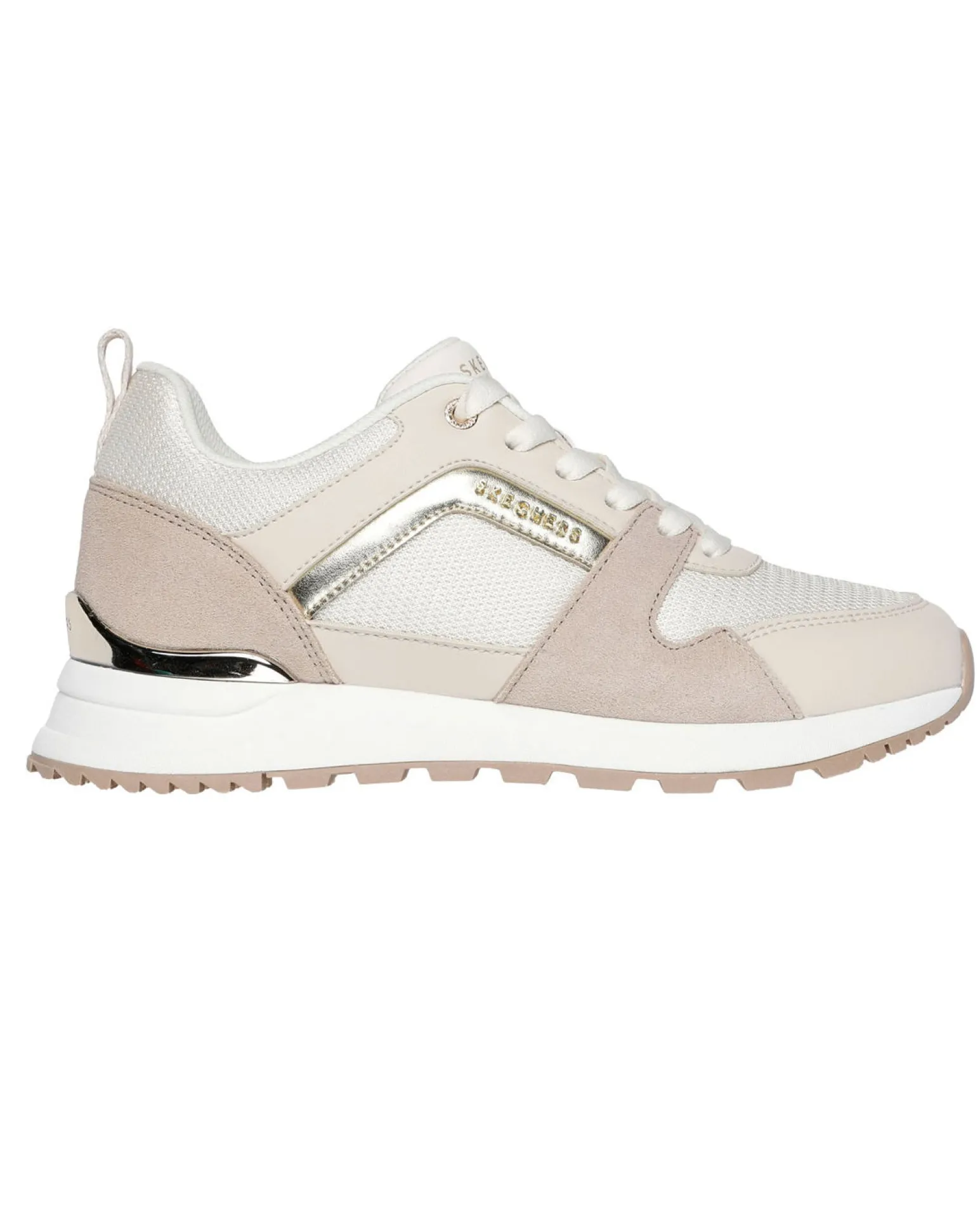 SKECHERS - RUNWAY - POSH GAL - Sneakers beige con inserti in pelle scamosciata