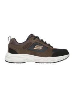 SKECHERS - Scarpa da uomo relaxed fit marrone e nera con soletta in memory foam
