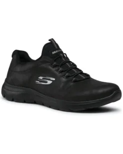 SKECHERS - Scarpa nera scamosciata con soletta in memory foam