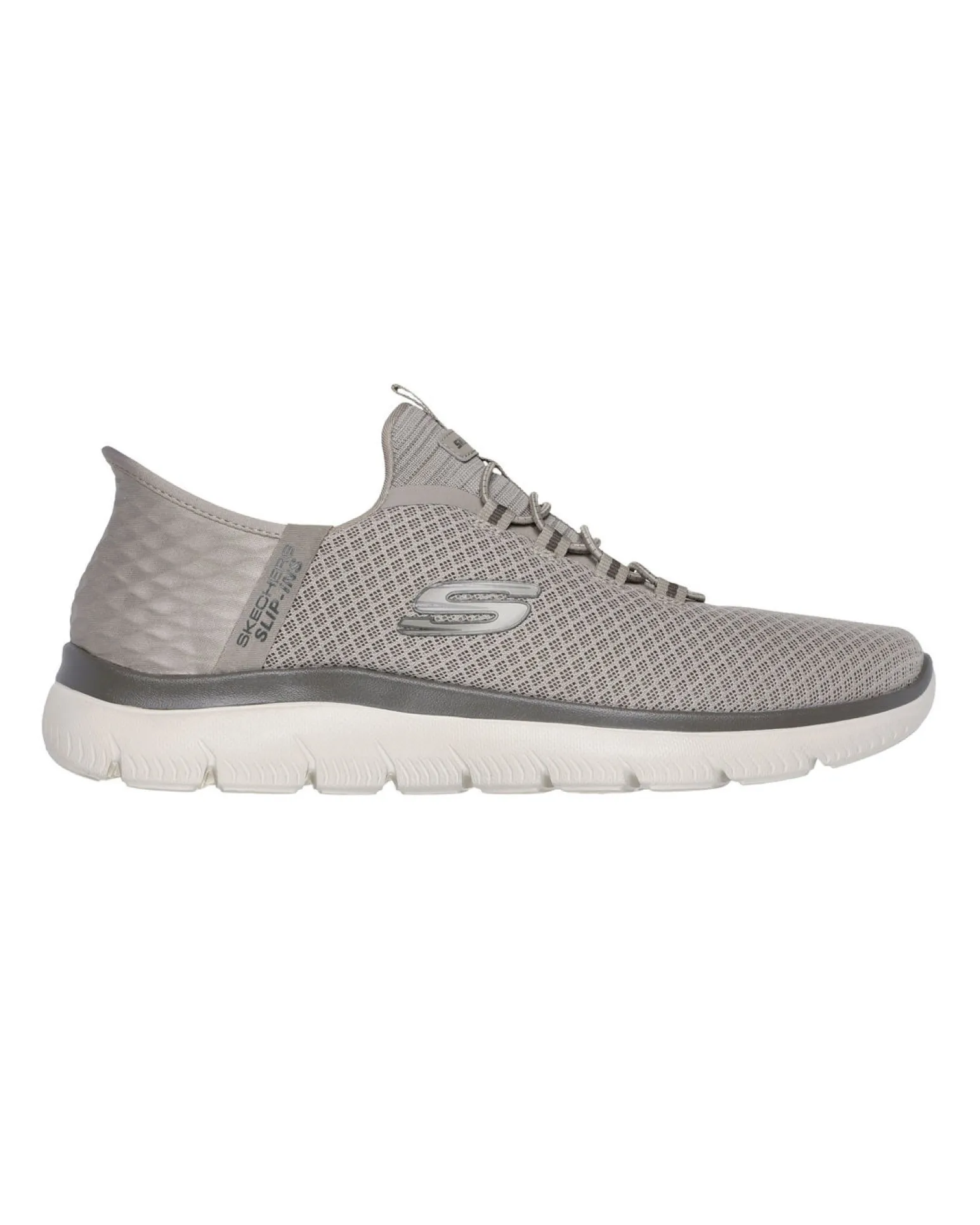 SKECHERS SLIP-INS SUMMITS-HIGH RANGE - Sneakers taupe con tomaia in mesh e lacci elasticizzati