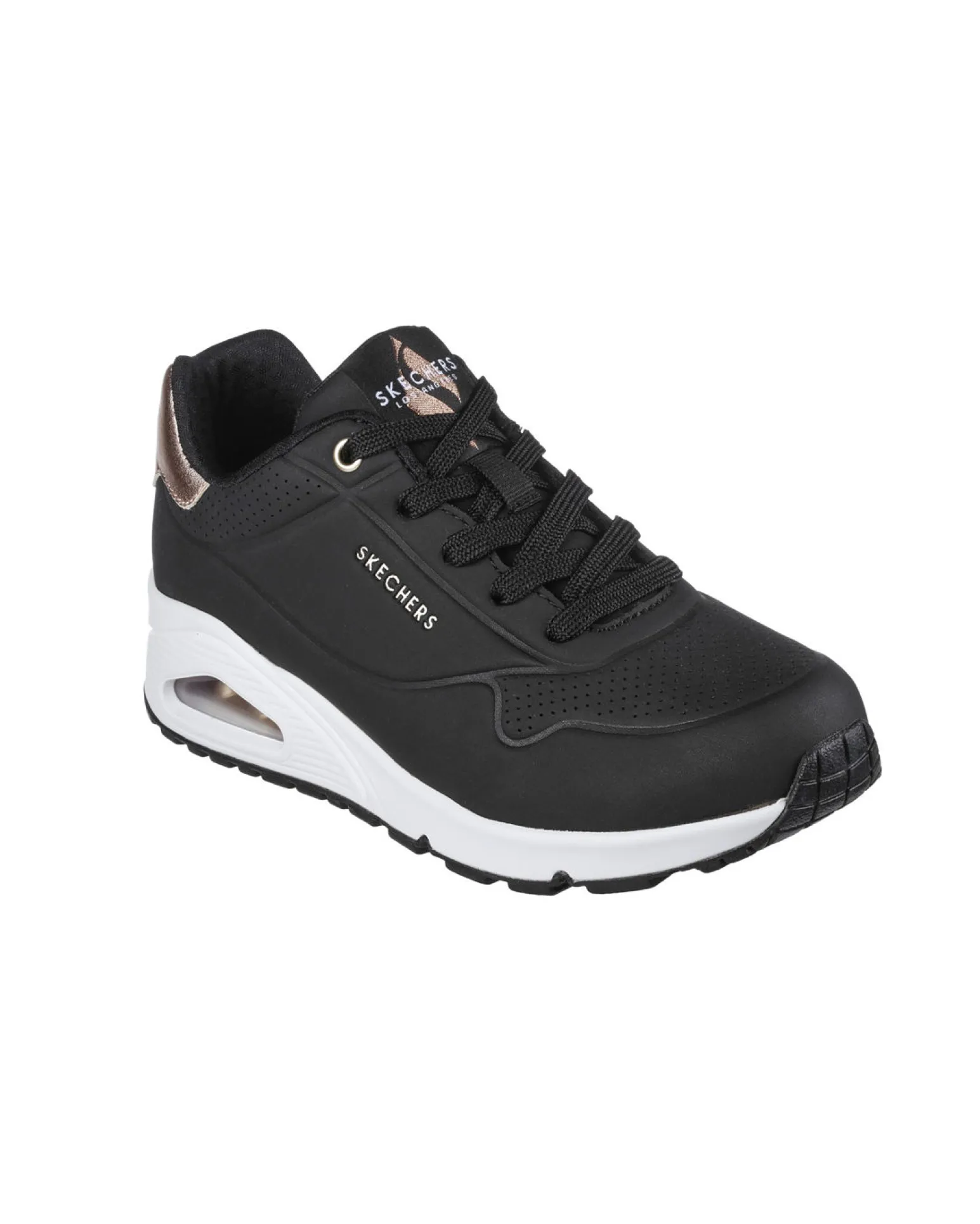 SKECHERS - SNEAKERS UNO GOLDEN AIR NERE CON DETTAGLI CROMATI DA DONNA, 177095