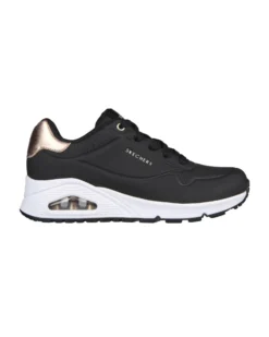 SKECHERS - SNEAKERS UNO GOLDEN AIR NERE CON DETTAGLI CROMATI DA DONNA, 177095