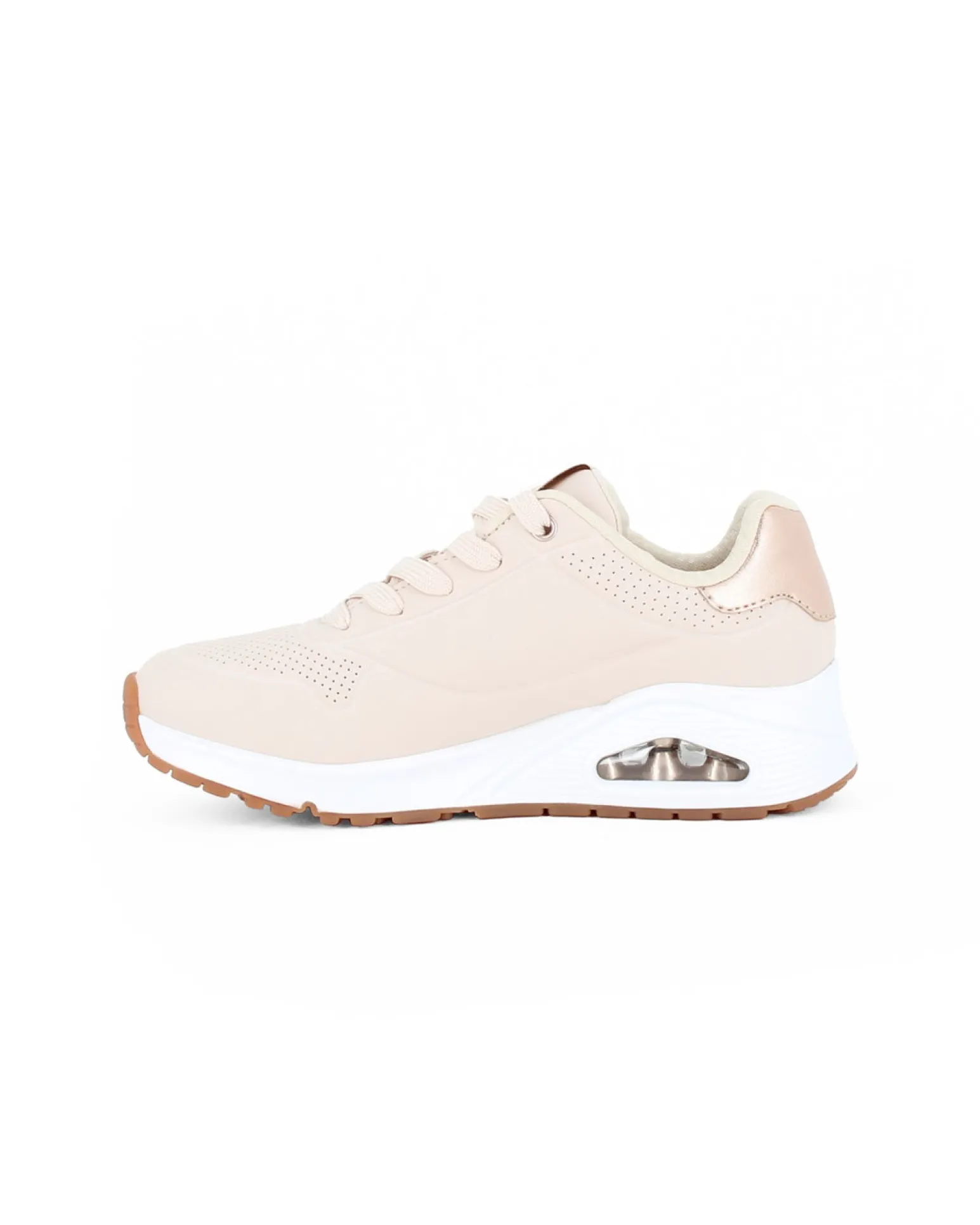 SKECHERS - SNEAKERS UNO GOLDEN AIR BEIGE CON DETTAGLI ROSE GOLD DA DONNA, 177094