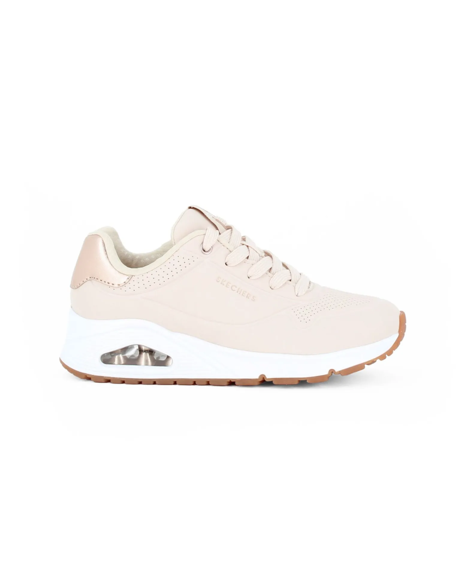 SKECHERS - SNEAKERS UNO GOLDEN AIR BEIGE CON DETTAGLI ROSE GOLD DA DONNA, 177094