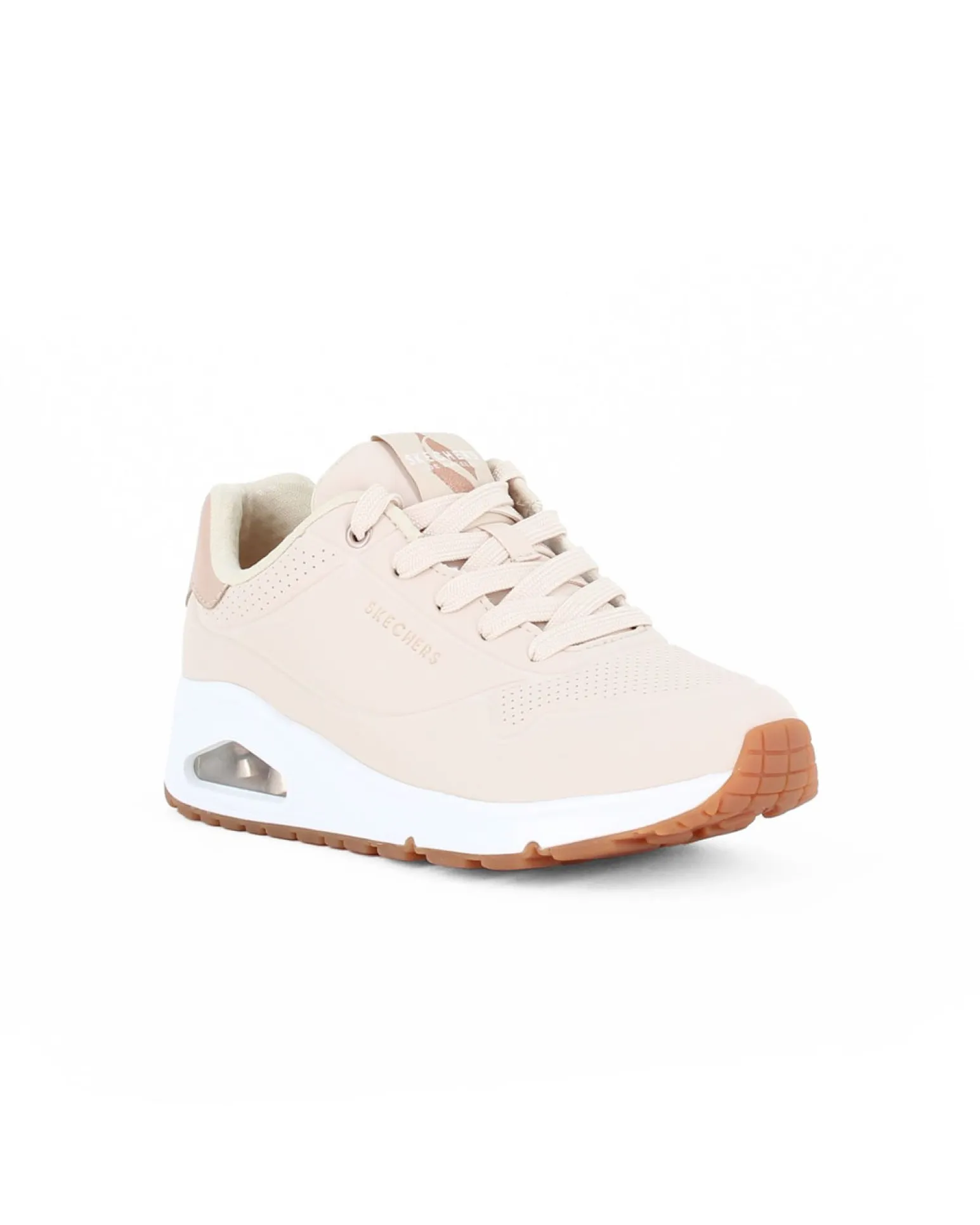 SKECHERS - SNEAKERS UNO GOLDEN AIR BEIGE CON DETTAGLI ROSE GOLD DA DONNA, 177094