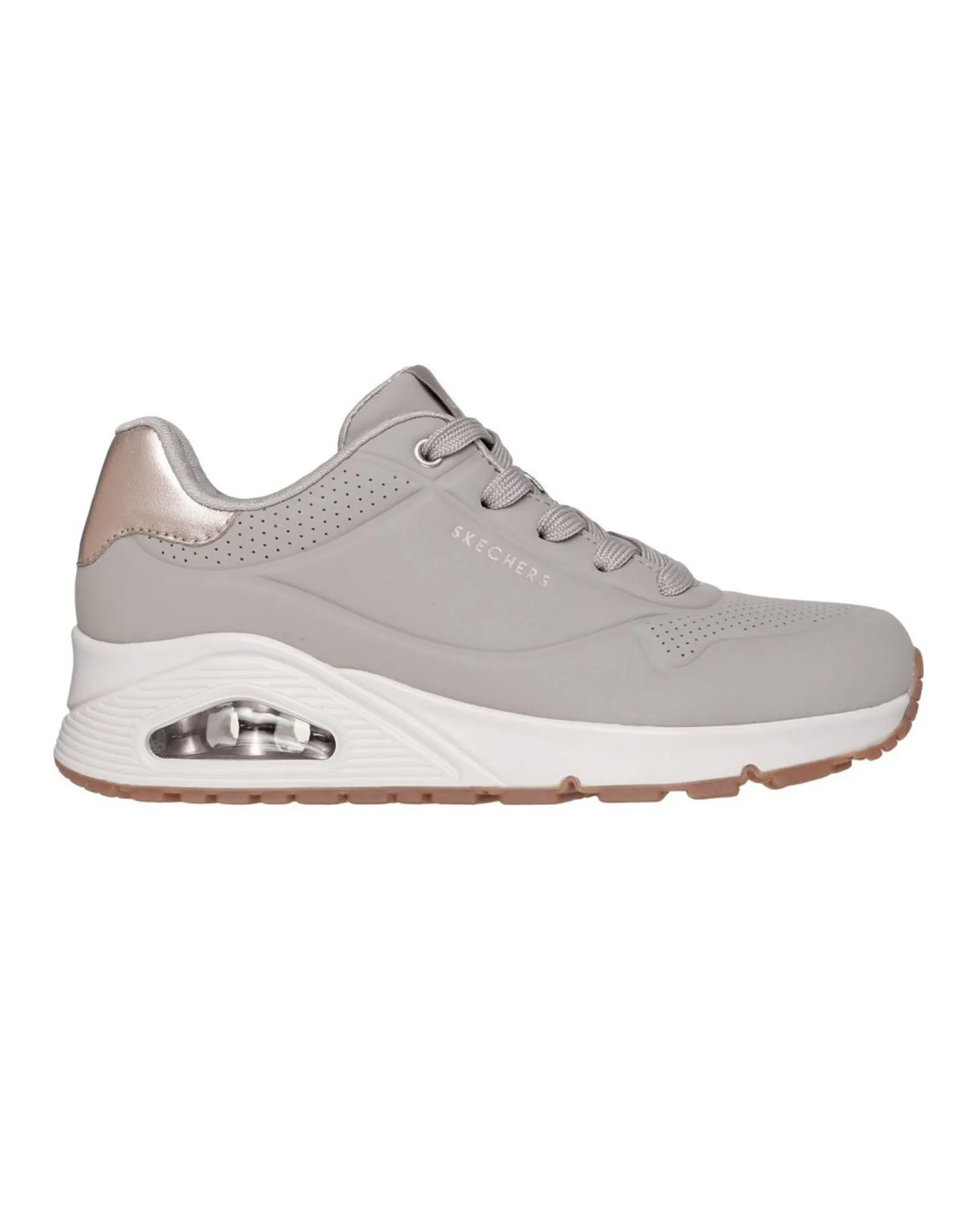 SKECHERS - SNEAKERS UNO GOLDEN AIR TAUPE CON DETTAGLI ROSE GOLD DA DONNA, 177094