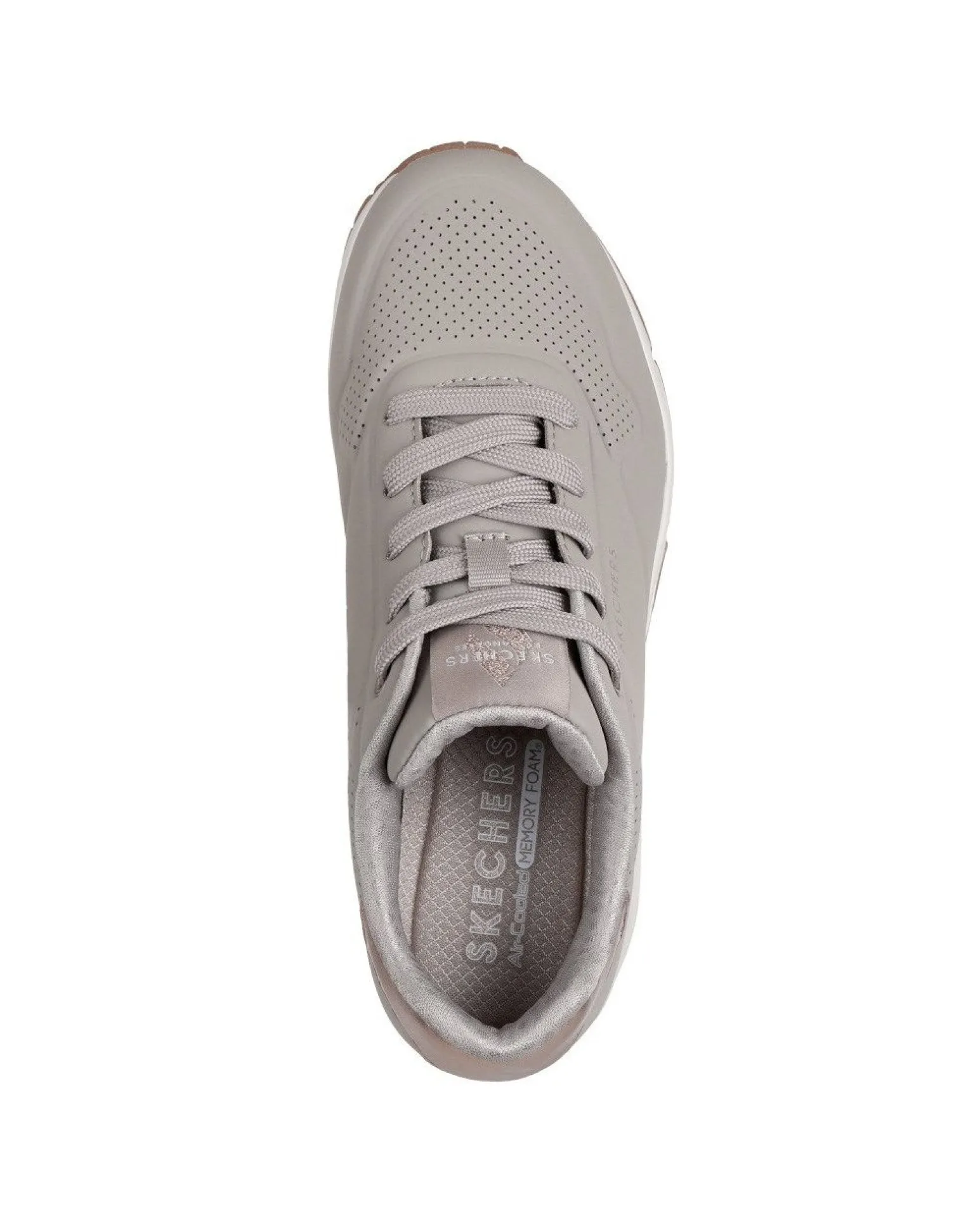SKECHERS - SNEAKERS UNO GOLDEN AIR TAUPE CON DETTAGLI ROSE GOLD DA DONNA, 177094