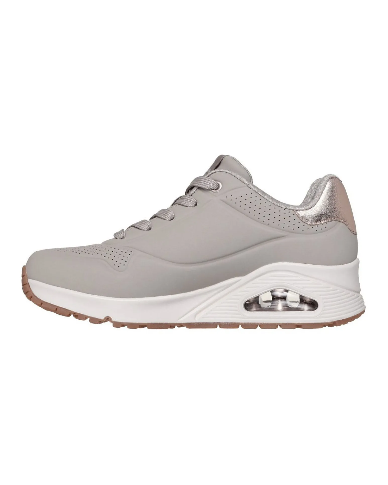 SKECHERS - SNEAKERS UNO GOLDEN AIR TAUPE CON DETTAGLI ROSE GOLD DA DONNA, 177094