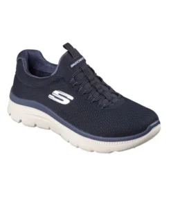 SKECHERS - SUMMITS PLUS - SUMMER HAZE - Sneakers blu con doppi lacci elastici
