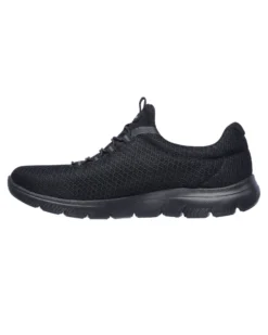 SKECHERS - SUMMITS - Sneakers nera con tomaia in morbido mesh piatto e allacciatura frontale con elstici