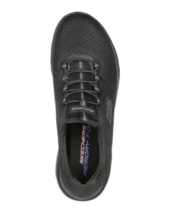 SKECHERS - SUMMITS - Sneakers nera con tomaia in morbido mesh piatto e allacciatura frontale con elstici