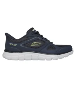 SKECHERS - TRACK - EZRAL - Sneakers blu con tomaia in mesh e applicazioni in pelle e materiale tecnico