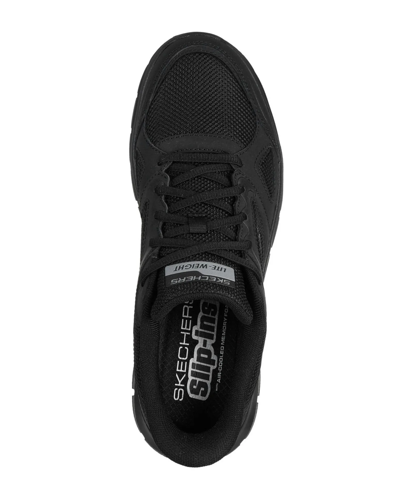 SKECHERS - TRACK - EZRAL - Sneakers nera con tomaia in mesh e applicazioni in pelle e materiale tecnico