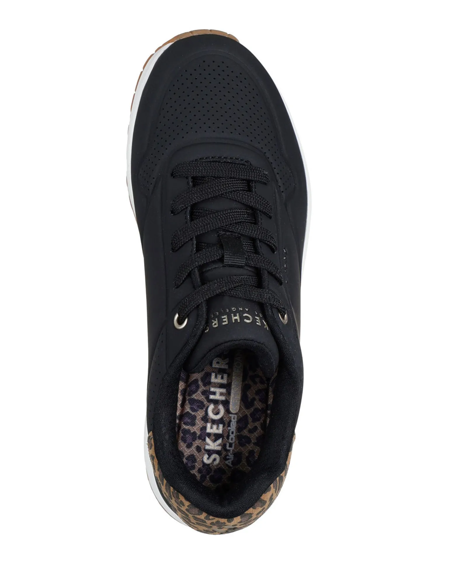 SKECHERS - UNO - JUNGLE NITE - Sneakers nera con patch posteriore leopardata