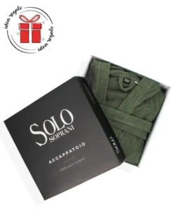SOLO SOPRANI - Accappatoio unisex con cappuccio verde