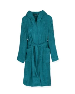 SOLO SOPRANI - Accappatoio unisex con cappuccio ottanio
