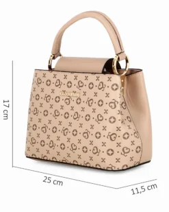 SOLO SOPRANI - Borsa a mano totora loggata con pattina, tracolla removibile
