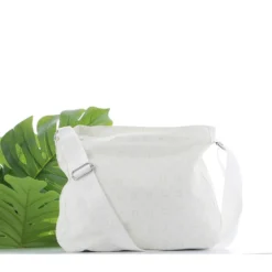 SOLO SOPRANI - Borsa bianca con tracolla regolabile e zip frontale orizzontale