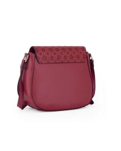 SOLO SOPRANI - Borsa bordeaux con patta loggata e tracolla