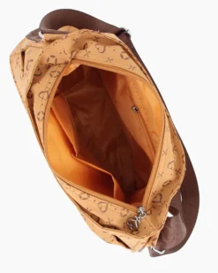 SOLO SOPRANI - Borsa mostarda con tracolla regolabile e zip frontale orizzontale
