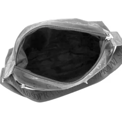 SOLO SOPRANI - Borsa nera con due tasche frontali e tracolla regolabile