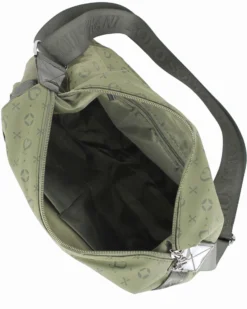 SOLO SOPRANI - Borsa verde con due tasche frontali e tracolla regolabile
