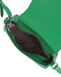 SOLO SOPRANI - Borsa verde con patta loggata e tracolla