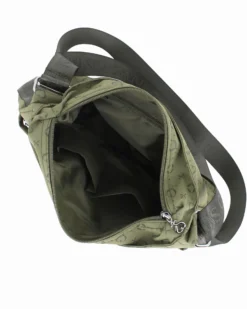 SOLO SOPRANI - Borsa verde con tracolla regolabile e zip frontale orizzontale