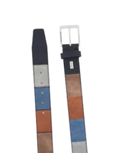 SOLO SOPRANI - Cinta multicolor da uomo con fodera in VERA PELLE