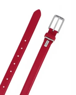 SOLO SOPRANI - Cinta rossa da donna con fodera in VERA PELLE