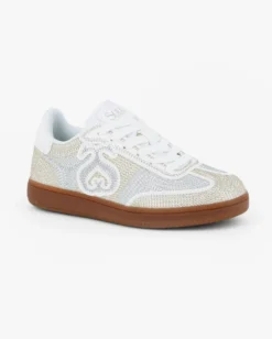 SOLO SOPRANI COUTURE - Sneakers bianca con stampe colorate e lacci