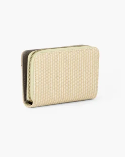 SOLO SOPRANI - Portafoglio beige plissettato con due scomparti principali