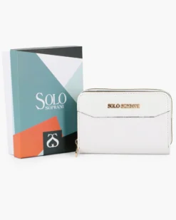SOLO SOPRANI - Portafoglio bianco con tre scomparti principali