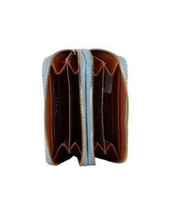 SOLO SOPRANI - Portafoglio jeans loggato con doppia cerniera