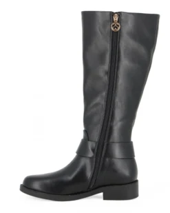 SOLO SOPRANI - Stivale nero con zip laterale e cinturino con morsetto, tacco 3CM