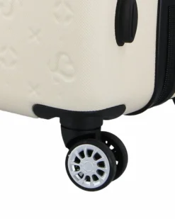 SOLO SOPRANI - TROLLEY BEIGE IN ABS 4 RUOTE DOPPIE CON STAMPA LOGO