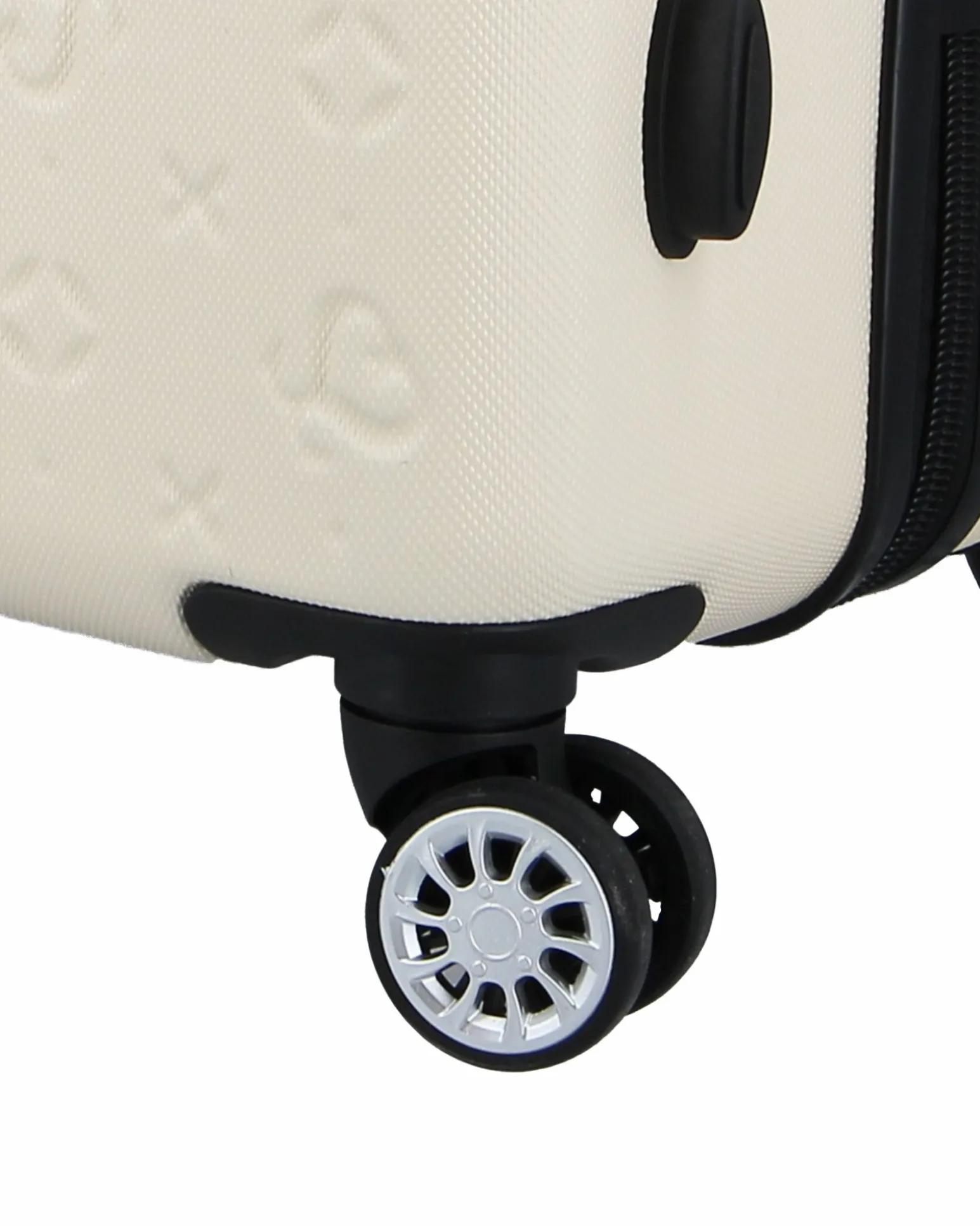 SOLO SOPRANI - TROLLEY BEIGE IN ABS 4 RUOTE DOPPIE CON STAMPA LOGO