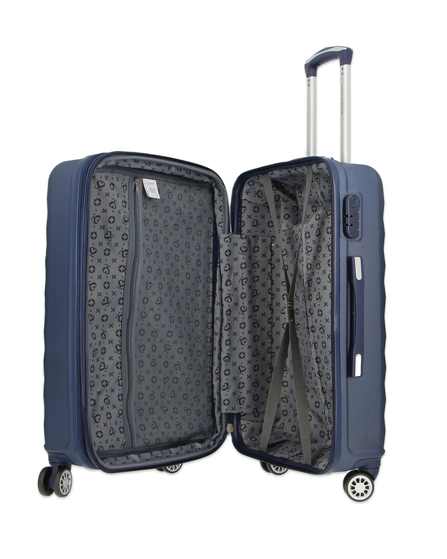 SOLO SOPRANI - TROLLEY BLU ABS CON 4 RUOTE DOPPIE