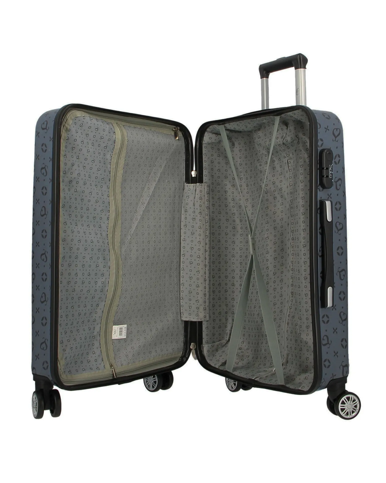 SOLO SOPRANI - TROLLEY BLU LOGGATO IN ABS 4 RUOTE
